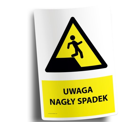 Naklejka 20x30 cm UWAGA NAGŁY SPADEK Naklejka 20x30 cm UWAGA NAGŁY SPADEK
