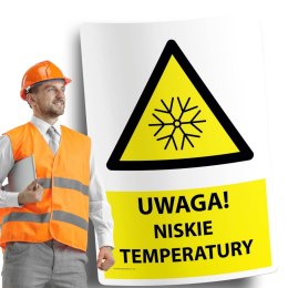 Naklejka 20x30 cm UWAGA NISKIE TEMPERATURY