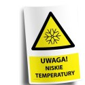 Naklejka 20x30 cm UWAGA NISKIE TEMPERATURY