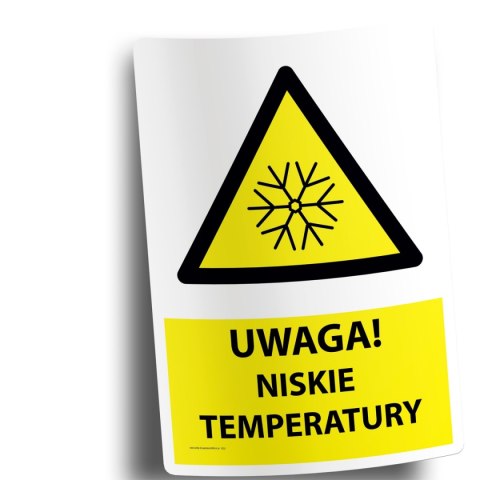 Naklejka 20x30 cm UWAGA NISKIE TEMPERATURY Naklejka 20x30 cm UWAGA NISKIE TEMPERATURY