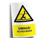 Naklejka 20x30 cm UWAGA PŁYTKA WODA
