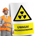 Naklejka 20x30 cm UWAGA PROMIENIOWANIE