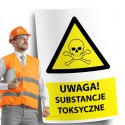 Naklejka 20x30 cm UWAGA SUBSTANCJE TOKSYCZNE