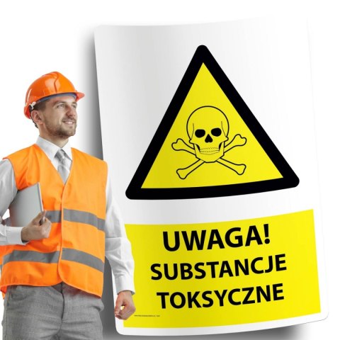 Naklejka 20x30 cm UWAGA SUBSTANCJE TOKSYCZNE Naklejka 20x30 cm UWAGA SUBSTANCJE TOKSYCZNE