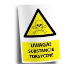 Naklejka 20x30 cm UWAGA SUBSTANCJE TOKSYCZNE