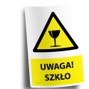 Naklejka 20x30 cm UWAGA SZKŁO