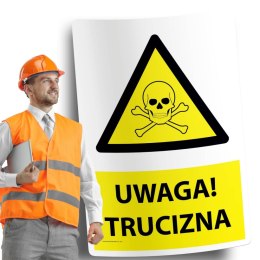 Naklejka 20x30 cm UWAGA TRUCIZNA