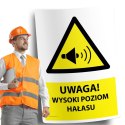Naklejka 20x30 cm UWAGA WYSOKI POZIOM HAŁASU