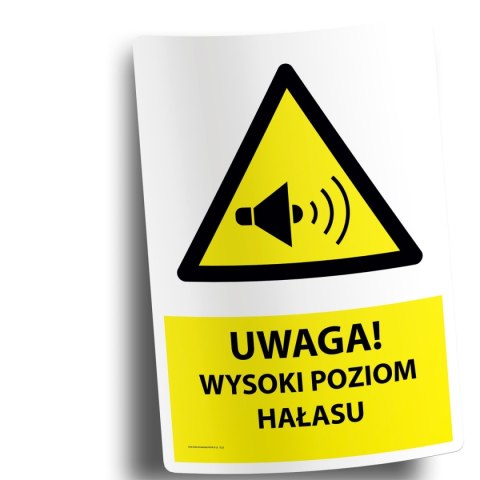 Naklejka 20x30 cm UWAGA WYSOKI POZIOM HAŁASU Naklejka 20x30 cm UWAGA WYSOKI POZIOM HAŁASU