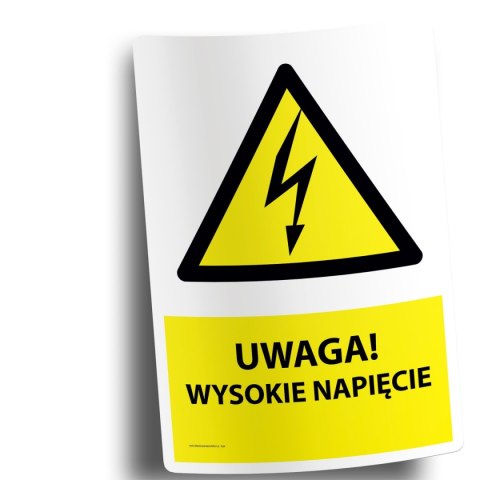 Naklejka 20x30 cm UWAGA WYSOKIE NAPIĘCIE Naklejka 20x30 cm UWAGA WYSOKIE NAPIĘCIE