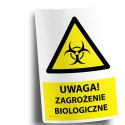 Naklejka 20x30 cm UWAGA ZAGROŻENIE BIOLOGICZNE