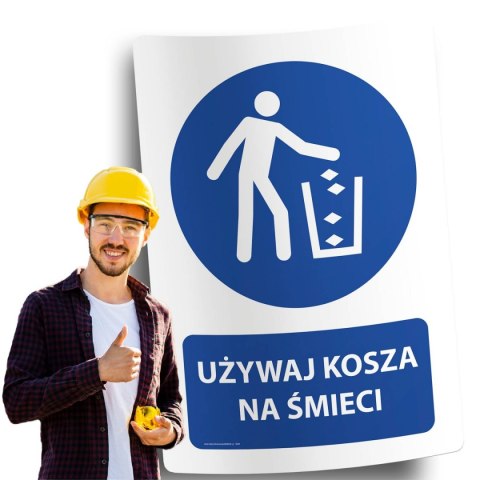 Naklejka 20x30 cm UŻYWAJ KOSZA NA ŚMIECI Naklejka 20x30 cm UŻYWAJ KOSZA NA ŚMIECI