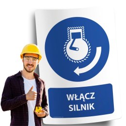 Naklejka 20x30 cm WŁĄCZ SILNIK