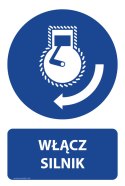 Naklejka 20x30 cm WŁĄCZ SILNIK