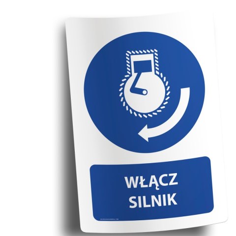 Naklejka 20x30 cm WŁĄCZ SILNIK Naklejka 20x30 cm WŁĄCZ SILNIK