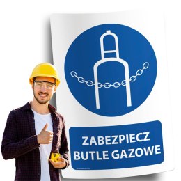 Naklejka 20x30 cm ZABEZPIECZ BUTLE GAZOWE