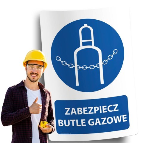 Naklejka 20x30 cm ZABEZPIECZ BUTLE GAZOWE Naklejka 20x30 cm ZABEZPIECZ BUTLE GAZOWE
