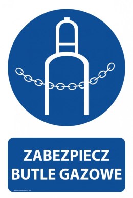 Naklejka 20x30 cm ZABEZPIECZ BUTLE GAZOWE