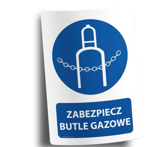 Naklejka 20x30 cm ZABEZPIECZ BUTLE GAZOWE Naklejka 20x30 cm ZABEZPIECZ BUTLE GAZOWE