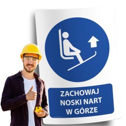 Naklejka 20x30 cm ZACHOWAJ NOSKI NART W GÓRZE
