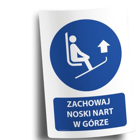 Naklejka 20x30 cm ZACHOWAJ NOSKI NART W GÓRZE Naklejka 20x30 cm ZACHOWAJ NOSKI NART W GÓRZE