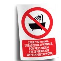 Naklejka 20x30 cm ZAKAZ UŻYWANIA URZĄDZENIA W WANNIE, POD PRYSZNICEM I W ZBIORNIKACH WYPEŁNIONYCH WODĄ