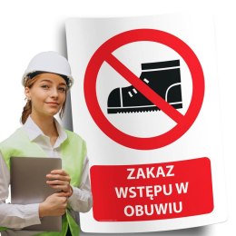 Naklejka 20x30 cm ZAKAZ WSTĘPU W OBUWIU