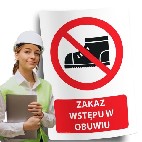 Naklejka 20x30 cm ZAKAZ WSTĘPU W OBUWIU Naklejka 20x30 cm ZAKAZ WSTĘPU W OBUWIU