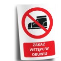 Naklejka 20x30 cm ZAKAZ WSTĘPU W OBUWIU