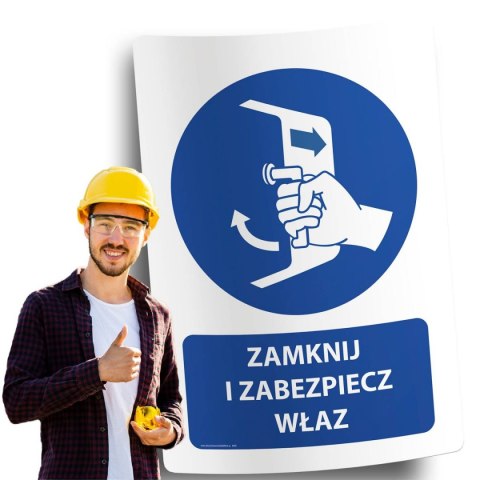 Naklejka 20x30 cm ZAMKNIJ I ZABEZPIECZ WŁAZ Naklejka 20x30 cm ZAMKNIJ I ZABEZPIECZ WŁAZ