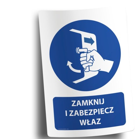 Naklejka 20x30 cm ZAMKNIJ I ZABEZPIECZ WŁAZ Naklejka 20x30 cm ZAMKNIJ I ZABEZPIECZ WŁAZ