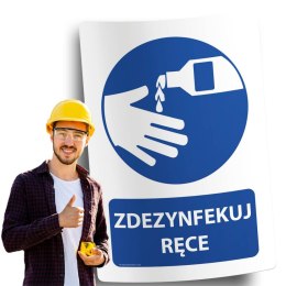 Naklejka 20x30 cm ZDEZYNFEKUJ RĘCE