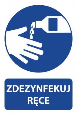 Naklejka 20x30 cm ZDEZYNFEKUJ RĘCE