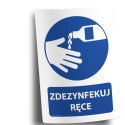 Naklejka 20x30 cm ZDEZYNFEKUJ RĘCE