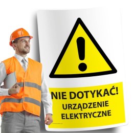 Naklejka 20x30cm NIE DOTYKAĆ URZĄDZENIE ELEKTRYCZNE