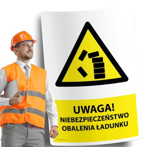 Naklejka 20x30cm NIEBEZPIECZEŃSTWO OBALENIA ŁADUNKU Naklejka 20x30cm NIEBEZPIECZEŃSTWO OBALENIA ŁADUNKU