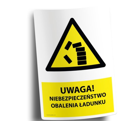 Naklejka 20x30cm NIEBEZPIECZEŃSTWO OBALENIA ŁADUNKU Naklejka 20x30cm NIEBEZPIECZEŃSTWO OBALENIA ŁADUNKU