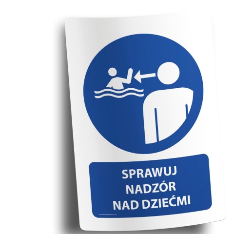 Naklejka 20x30cm SPRAWUJ NADZÓR NAD DZIEĆMI Naklejka 20x30cm SPRAWUJ NADZÓR NAD DZIEĆMI