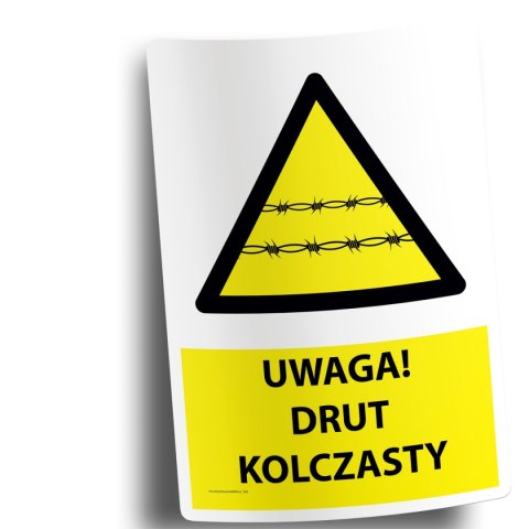 Naklejka 20x30cm UWAGA DRUT KOLCZASTY Naklejka 20x30cm UWAGA DRUT KOLCZASTY