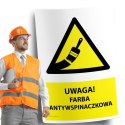 Naklejka 20x30cm UWAGA FARBA ANTYWSPINACZKOWA