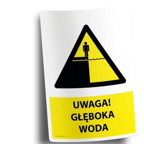 Naklejka 20x30cm UWAGA GŁĘBOKA WODA Naklejka 20x30cm UWAGA GŁĘBOKA WODA