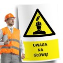 Naklejka 20x30cm UWAGA NA GŁOWĘ