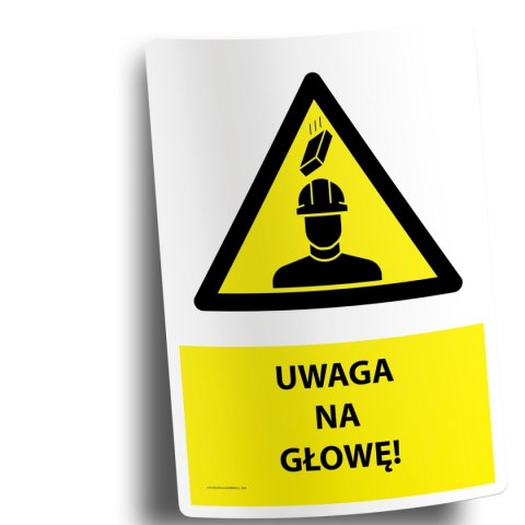 Naklejka 20x30cm UWAGA NA GŁOWĘ Naklejka 20x30cm UWAGA NA GŁOWĘ