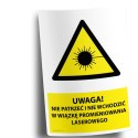 Naklejka 20x30cm UWAGA NIE PATRZEĆ I NIE WCHODZIĆ W WIĄZKĘ PROMIENIA LASEROWEGO