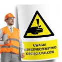 Naklejka 20x30cm UWAGA NIEBEZPIECZEŃSTWO OBCIĘCIA PALCÓW