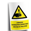Naklejka 20x30cm UWAGA NIEBEZPIECZEŃSTWO OBCIĘCIA PALCÓW