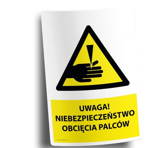 Naklejka 20x30cm UWAGA NIEBEZPIECZEŃSTWO OBCIĘCIA PALCÓW Naklejka 20x30cm UWAGA NIEBEZPIECZEŃSTWO OBCIĘCIA PALCÓW