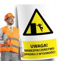 Naklejka 20x30cm UWAGA NIEBEZPIECZEŃSTWO UPADKU Z WYSOKOŚCI