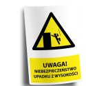 Naklejka 20x30cm UWAGA NIEBEZPIECZEŃSTWO UPADKU Z WYSOKOŚCI