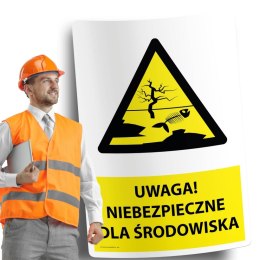 Naklejka 20x30cm UWAGA NIEBEZPIECZNE DLA ŚRODOWISKA